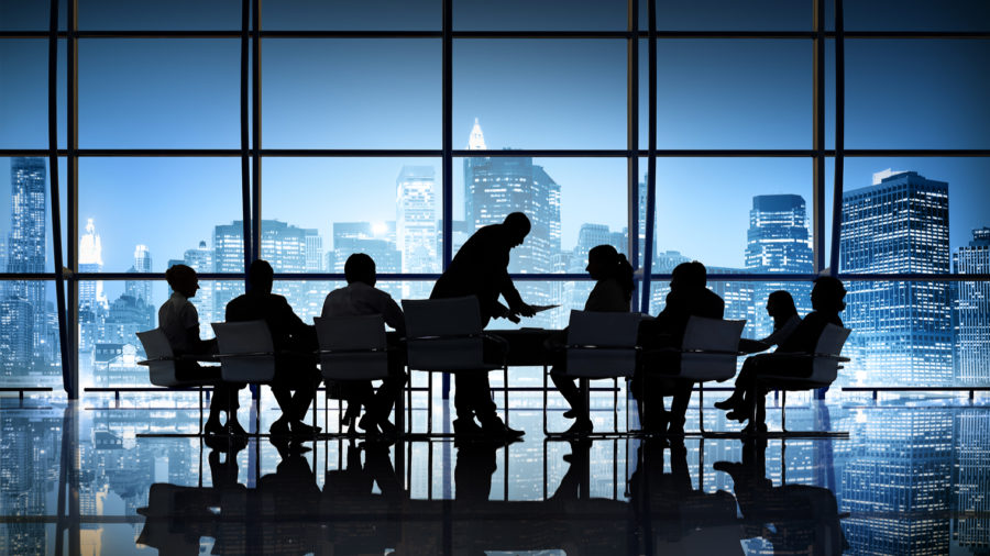 CFO discussing business in a meeting