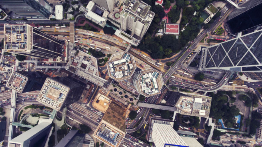 Ariel view of a city