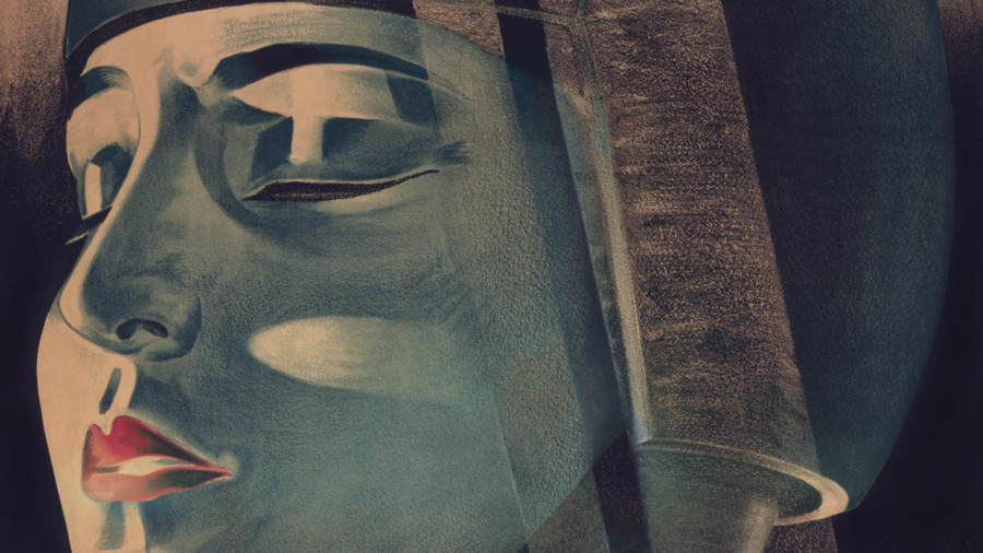 Poster of the 1927 German sci-fi film Metropolis, which featured one of the first robots depicted in cinema