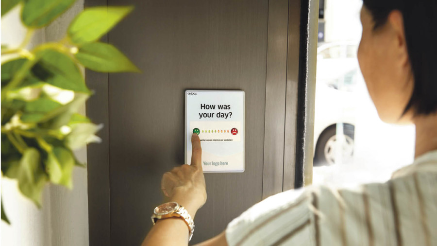 Woman rating her day