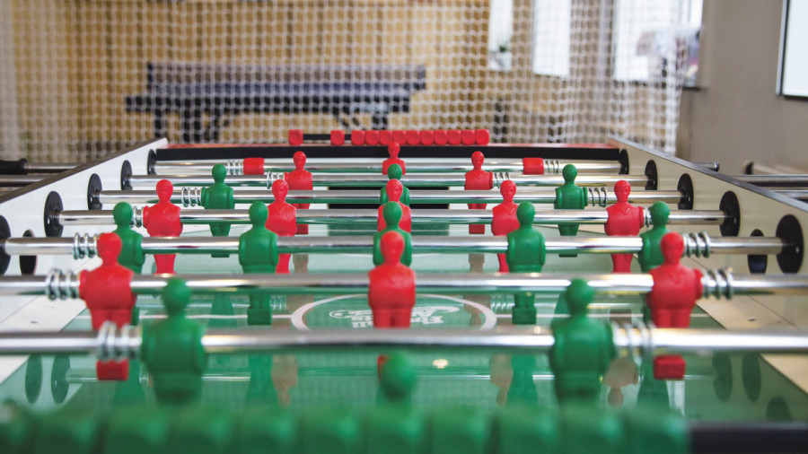 Forza Football’s Gothenburg office houses a games room, shuffleboard table and ball pit
