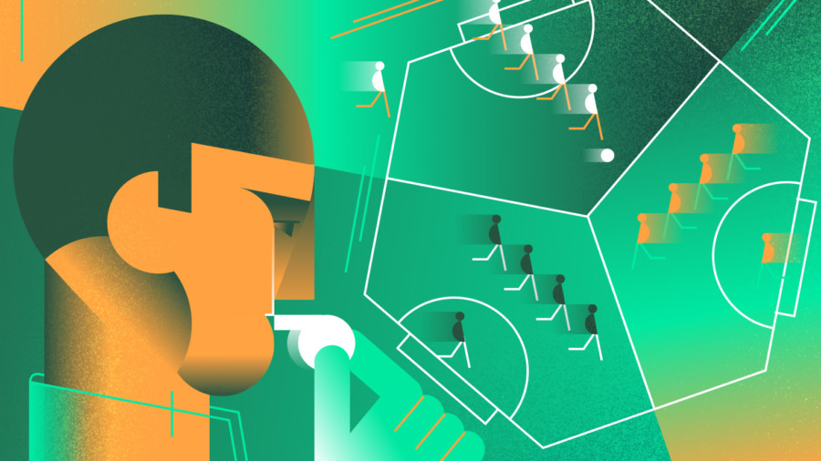 Three-sided football illustration