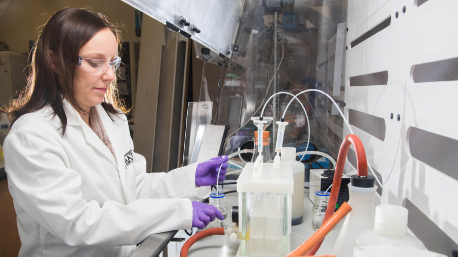 scientist carrying out experiment
