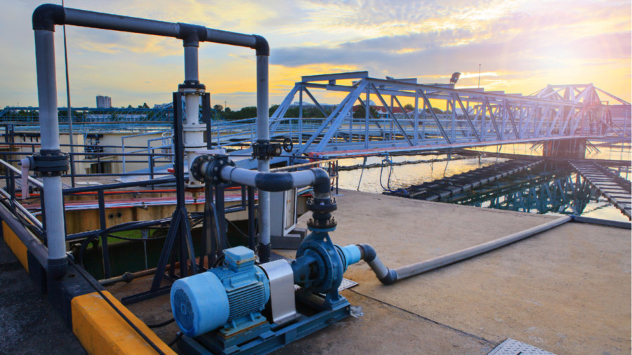 Water treatment facility sunset