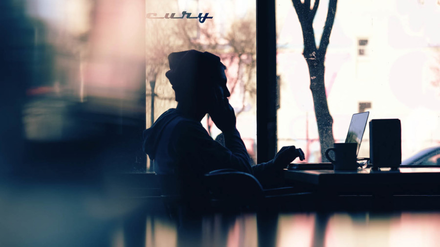 Man working in coffee shop