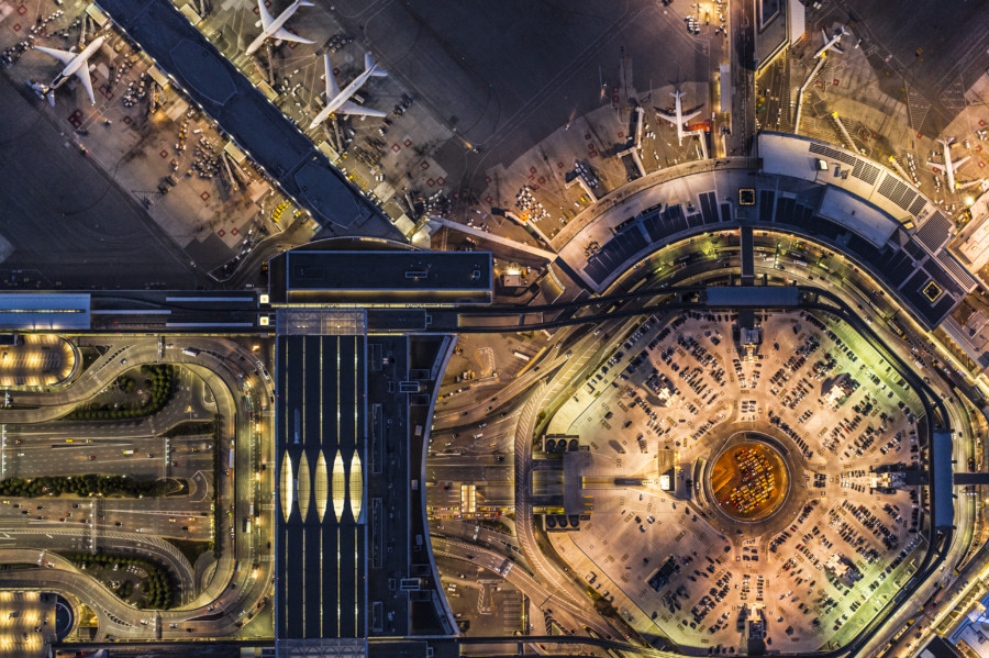 Ariel view of San Francisco airport