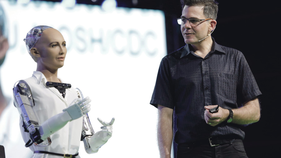 David Hanson with his Sophia robot