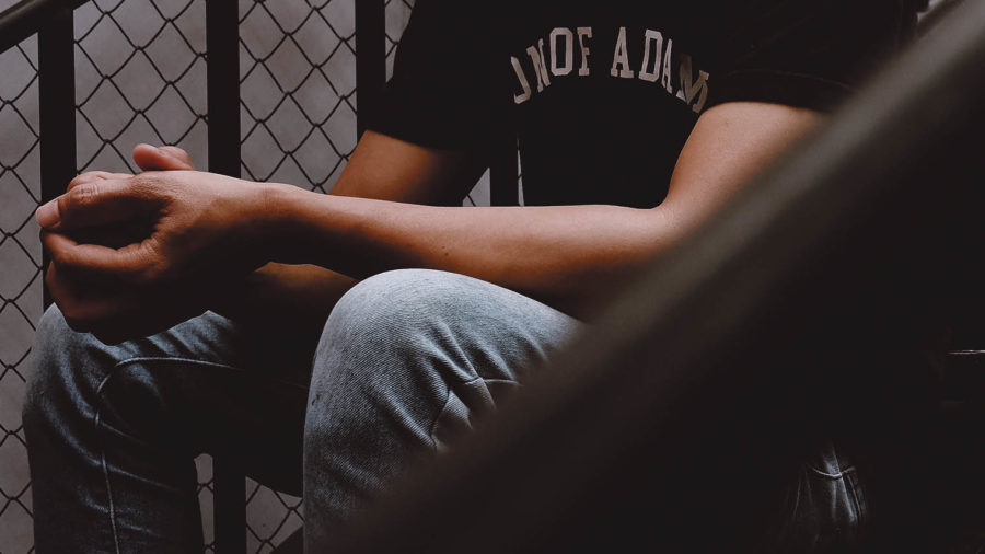 Man sitting on steps