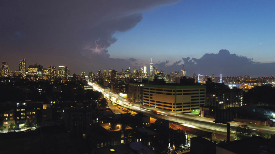 Storm over city