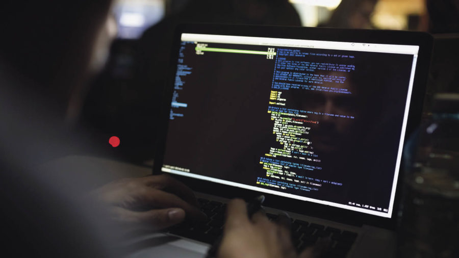 image of code on dark computer screen