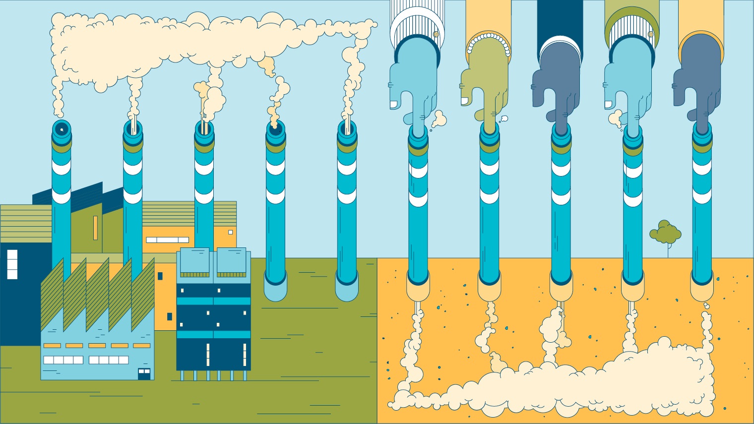 illustration of carbon capture and storage