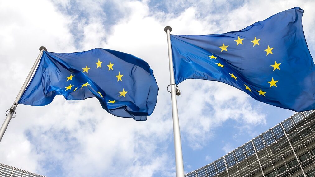 European flags at European Parliament in Strasbourg