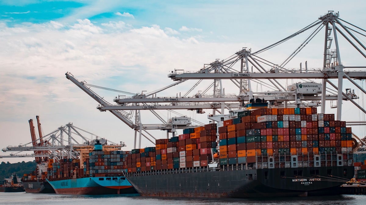Freight ships at port, post-Brexit