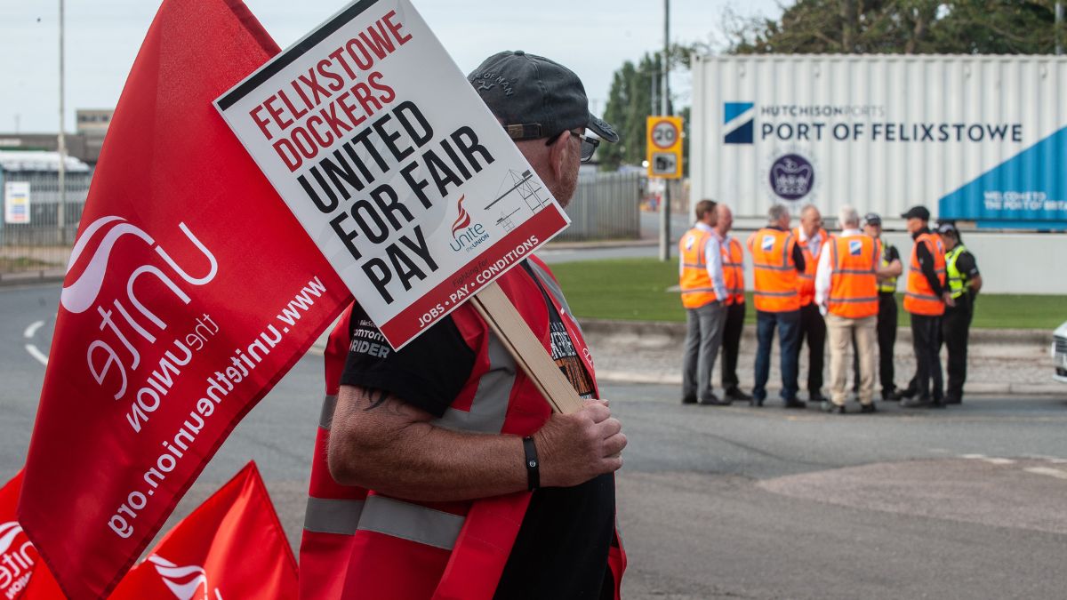 Strikers in Felixstowe